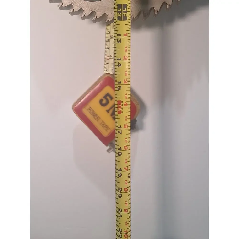 Vintage Tool Time Saw Blade Wall Clock Pendulum Garage Man Cave Decor